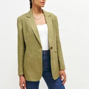 ✨ SALE NWT Reformation The Classic Relaxed Linen Blazer Olive Oil Military